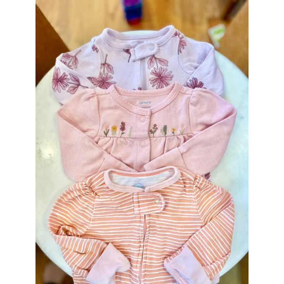❤️ 4/$20 NB-3m Sleeper Bundle Carters Cloud Island baby girl - Picture 3 of 8
